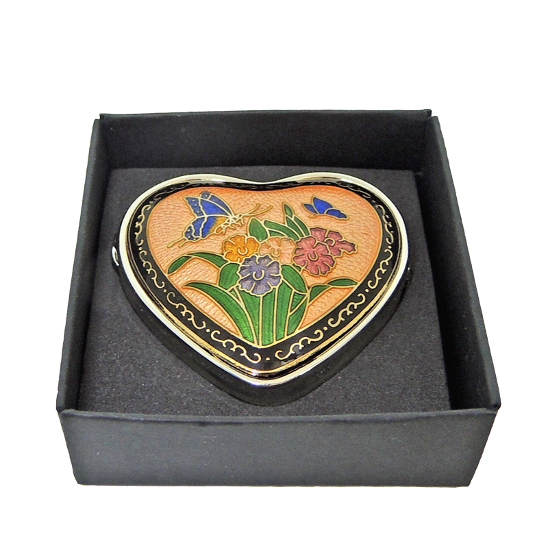 hard enamel  heart-shaped pillbox